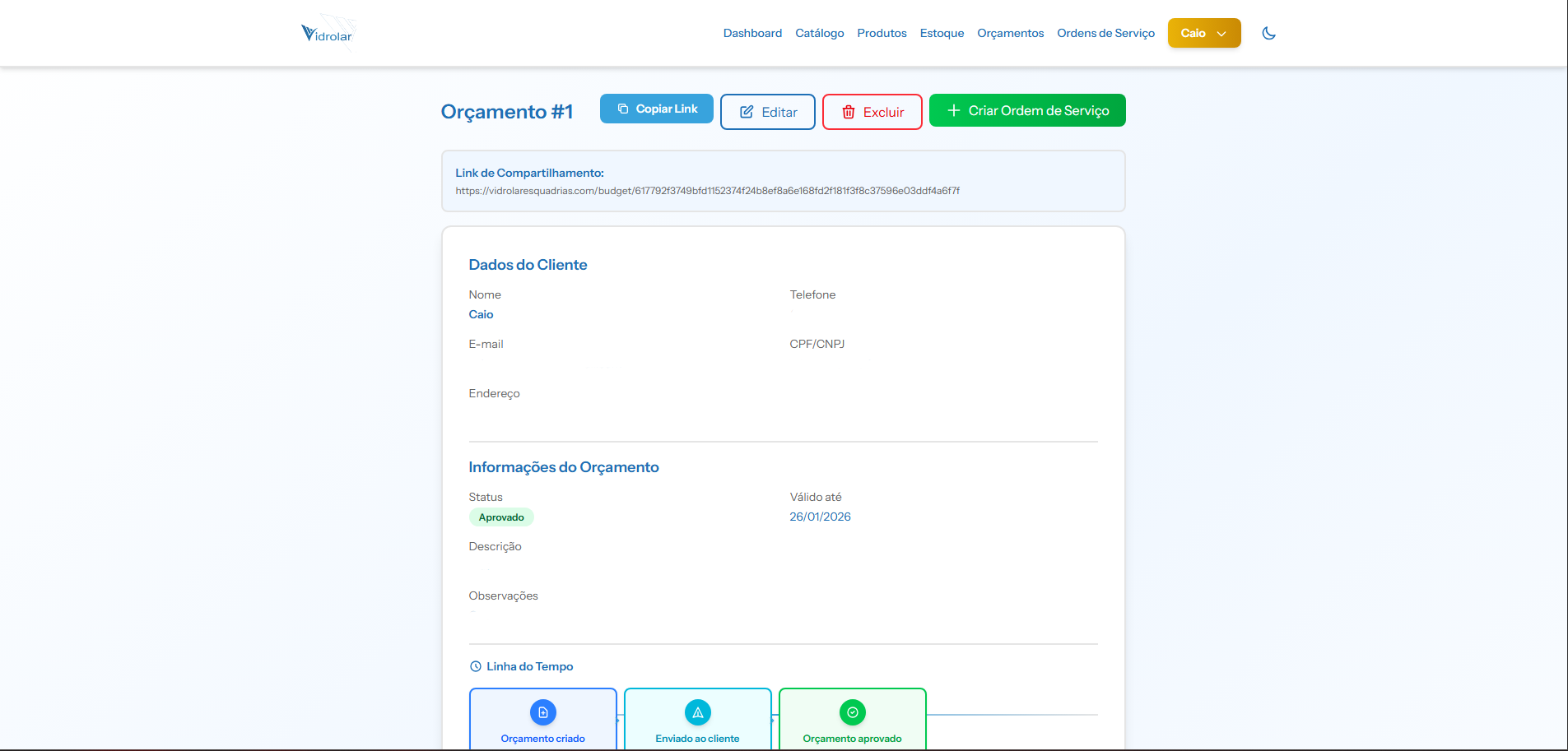 Vidrolar — Site Institucional e Painel de Gestão para Vidraçaria - Imagem 8