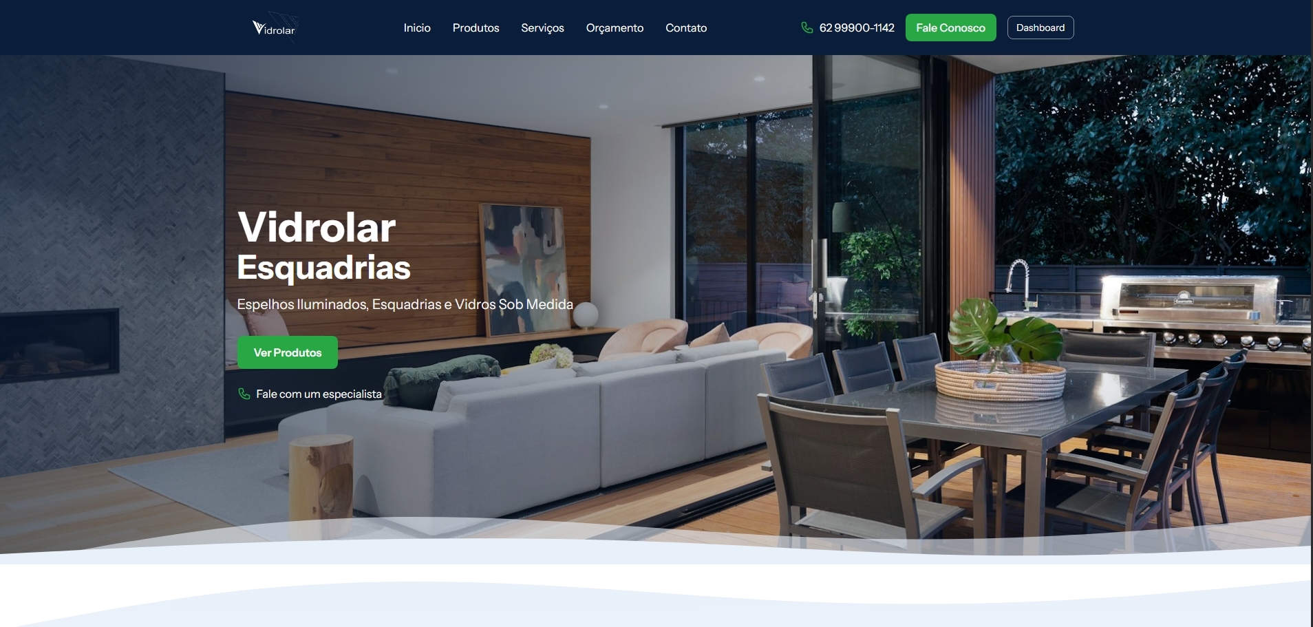 Vidrolar — Site Institucional e Painel de Gestão para Vidraçaria